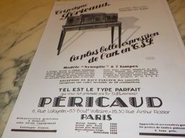 ANCIENNE PUBLICITE L ART EN TSF PERICAUD 1928 - Other & Unclassified