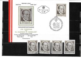 1705p: Österreich 1970, FDC Hl. Clemens Maria Hofbauer Und **/o Briefmarken - Theologen