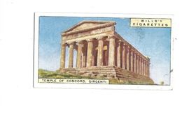 Chromo GIRGENTI Agrigente ITALIE Agrigento ITALIA Temple De La  Concorde Didactique Au Dos 2 Scans 67x36 Mm Bien WILLS'S - Wills