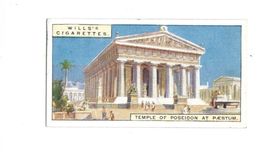 Chromo GRÈCE GREECE Temple De Poséidon Didactique Au Dos 2 Scans 67 X 36 Mm TB Wills's Cigarettes - Wills