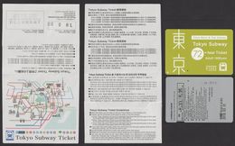 TOKYO Japan - TOEI Metro Subway Ticket + COVER - 72 Hour - Used - Monde
