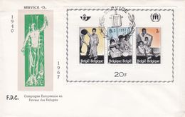 Enveloppe FDC 1410 à 1412 Bloc 43 Campagne En Faveur Des Réfugiés - 1951-1960