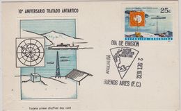 Argentina 1972 10th Ann. Antarctic Treaty 1v Maximum Card (48256) - Traité Sur L'Antarctique