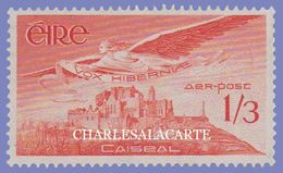 EIRE IRELAND 1948-1965 AIRMAIL STAMP 1 SHILLING & 3p. ORANGE  S.G. 143a  U.M. - Poste Aérienne