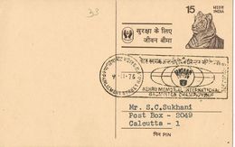 36816. Entero Postal CALCUTTA (India) 1976. TIGER. Sport BADMINTON - Badminton