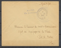 1949 Lettre Aviso LA GRACIEUSE + POSTE AUX ARMEES TOE P4010 - Legerstempels (voor 1900)