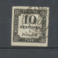 France Timbres-Taxe N°2A 10c Noir Type II Obl. Petit CAD. TTB. P5137 - 1859-1959 Mint/hinged