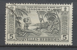 1957 COLONIE NOUVELLES HEBRIDES N°185 5f Noir Noix De Coco Oblitéré TB V136 - Colecciones & Series