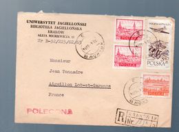 Krakow (Pologne) Lettre Recommandée 1963 Avec 3 Timbres (PPP23198) - Maschinenstempel (EMA)