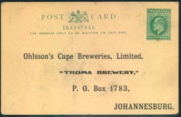 1902 (ca.), Beer Order Card "Ohlsson' S Cape Breweries, Ltd:2 Johannesburg - Biere