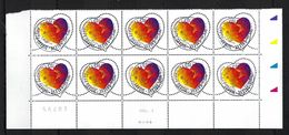 FRANCE Blocks&Feuillets: Bloc De 10 Ex. ''Les Coeurs''  Obl. CAD Centrale,         TTB - Afgestempeld