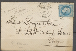 1870 Lettre N°29 20c Bleu Variété Grande Cassure 94 A2. Superbe X1348 - Ohne Zuordnung