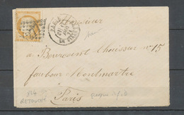 1873 Env. N° 59 15c Cérès RETOUCHE DE LA GRECQUE INF. D, RRR X4507 - Zonder Classificatie