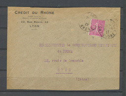 1927 Lettre N°202, 75c Rose CASSURE BORD DE GAUCHE Obl. RR, Superbe X4519 - Ohne Zuordnung