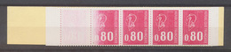 N° 1816, CARNET 0,80 Béquet, Trois Timbres Partiellement Imprimés, Rare X4532 - Non Classificati