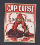 Ancienne étiquette Alcool France Cap Corse Voilier Apéritif - Autres & Non Classés