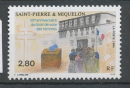 SPM  N°597 50e Anniversaire Du Droit De Vote Des Femmes 2f80 Urnes; Femmes Allant Voter ZC597 - Unused Stamps