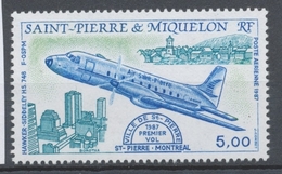 SPM  N°64 Avion "Ville De St-Pierre" 5f  Hawker-Siddeley HS 748 ; 1er Vol St-P - Montréal En 1987 ZC64 - Ungebraucht