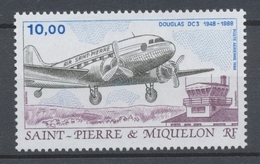 SPM  N°67 Transports Aériens 10f Douglas DC3 Air St-Pierre ZC67 - Unused Stamps