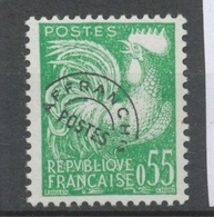 Préoblitérés N°122 Type Coq Gaulois. 55c. Vert-jaune ZP122 - 1953-1960