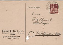 Stumpf & Co Mannheim Chem. Techn. Pharm. Produkte - 17a Frauenkirche 1949 - Briefvorderseite Mit Loch! - Pharmacy