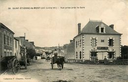 St Etienne De Montluc * Vue Prise De La Gare * Café LALANDE * Attelage - Saint Etienne De Montluc