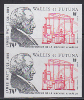 WALLIS & FUTUNA (1986) Watt. Steam Engine. Imperforate Pair. 250th Anniversary Of Birth Of Watt. Scott No 341 - Non Dentellati, Prove E Varietà