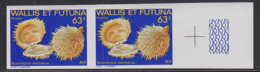 WALLIS & FUTUNA (1982) Bearded Thorny Oyster (Spondylus Barbatus). Imperforate Pair. Scott No 297, Yvert No 300. - Imperforates, Proofs & Errors