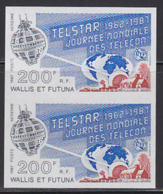 WALLIS & FUTUNA (1987) Telstar. Imperforate Pair. Scott No C153, Yvert No PA156. - Imperforates, Proofs & Errors