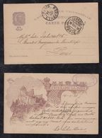 Portugal 1898 Stationery Card 20R India PORTO To PARIS France - Lettres & Documents