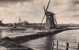 Lisse Zemel Molen Met Agathakerk Achtergrond P35 - Lisse