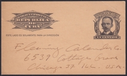 1904-EP-180 CUBA REPUBLICA 1904 POSTAL STATIONERY Ed.70. 1c JOSE MARTI CARD USED. - Autres & Non Classés