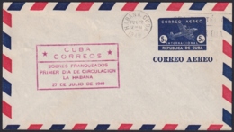 1949-EP-159 CUBA REPUBLICA 1949 POSTAL STATIONERY Ed.99. 5c SUPERCONSTELLATION AVION AIR MAIL. - Autres & Non Classés