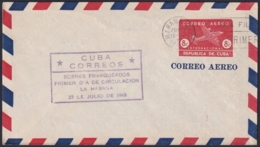 1949-EP-168 CUBA REPUBLICA 1949 POSTAL STATIONERY Ed.98. 2c ROJO OSCURO SUPERCONSTELLATION AVION - Autres & Non Classés