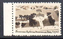 USA 1939 THE BUSINESS SYSTEMS AND INSURANCE BUILDING NEW YORK WORLDS FAIR NHM POSTER STAMP LABEL Reklamemarke Vignette - Non Classés