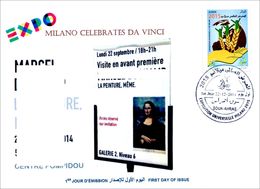 DZ 2014 - FDC - World Expo Milan 2015 Celebrates Da Vinci - De Vinci - Tintin - Mona Lisa - Joconde - Gioconda - 2015 – Milano (Italia)