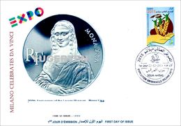 DZ 2014 FDC World Expo Milan 2015 Celebrates Da Vinci De Vinci Italia Italy Mona Lisa Joconde Gioconda Coin Coins - 2015 – Milan (Italie)