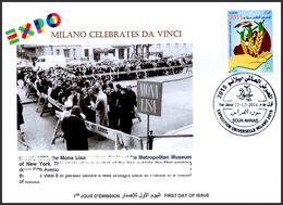 ALGERIA - 2014 FDC World Expo Milan 2015 Celebrates Da Vinci De Vinci Italia Italy Mona Lisa Joconde Gioconda - 2015 – Milan (Italie)