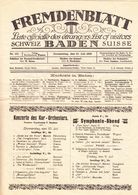 1919 Schweiz. Fremdenblatt Mit Offizieller Besucherliste Der Kurgäste In Baden (Aargau). 8 Seitig - Moda