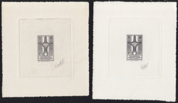GHADAMES (1949) Cross Of Agadem. Set Of 2 Die Proofs In Black Signed By The Engraver CORTOT. Scott Nos 3NC1-2 - Sonstige & Ohne Zuordnung