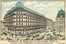 Paris 8ème * PHARMACIE DE ROME * 15 & 17 Rue De Rome * Cpa Publicitaire Illustrée - Arrondissement: 08