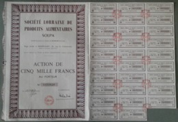Société Lorraine De Produits Alimentaires SOLPA ; Homécourt ; Action De Cinq Mille Francs - S - V