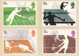 GB GREAT BRITAIN 1977 MINT PHQ CARDS  RACKET SPORTS NO. 20 LAWN TENNIS TABLE TENNIS SQUASH BADMINGTON SPORT NETS - Badminton