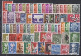 Saarland 70 Verschiedene Briefmarken Postfrisch OPD Saarbrücken 1957 Bis 1959 Komplett - Colecciones & Series