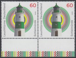 !a! GERMANY 2020 Mi. 3552 MNH Horiz.PAIR W/ Bottom Margins - Lighthouses: Schleimünde - Nuevos