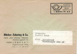 Gebühr Bezahlt Beim Postamt 1 Berlin 33 - Blücher-Schering Lübeck - Pharmacy