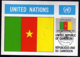 UNITED NATIONS NEW YORK ONU UN UNO 1980 FLAGS CAMEROUN CAMERUN FDC MAXI CARD CARTOLINA MAXIMUM - Tarjetas – Máxima