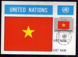 UNITED NATIONS NEW YORK ONU UN UNO 26 9 1980 FLAGS VIET NAM VIETNAM FDC MAXI CARD CARTOLINA MAXIMUM - Cartes-maximum