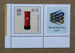 NY16-01 : Nations-Unies (New-York) / Journée Mondiale De La Poste - Boîte Aux Lettres (IAngleterre) - Unused Stamps