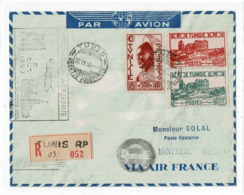 LCTN59/LE/2 - TUNISIE LETTRE AVION TUNIS / MONTREAL 30/9/1950 - Airmail